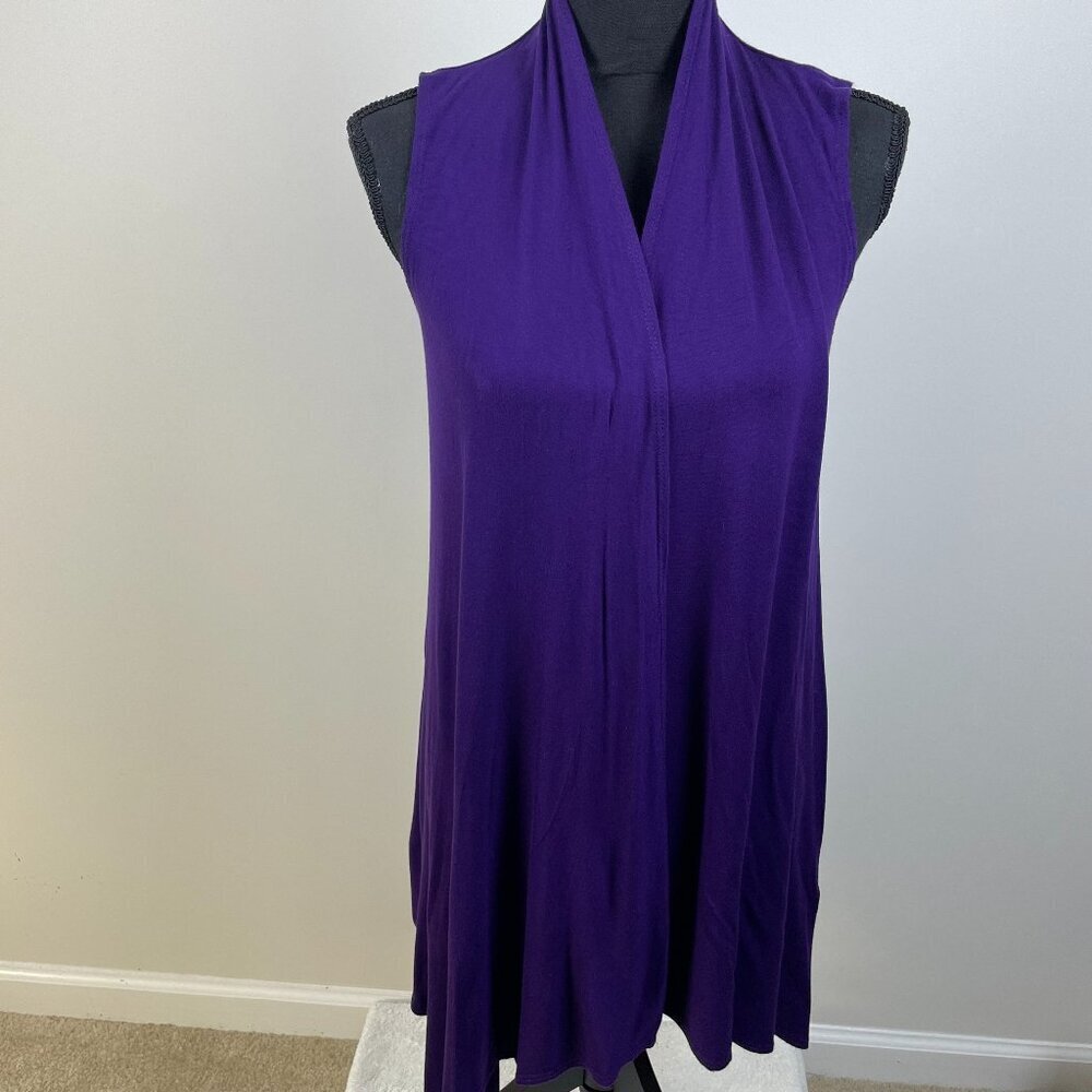 Popana Purple Sleeveless Cardigan Size M
